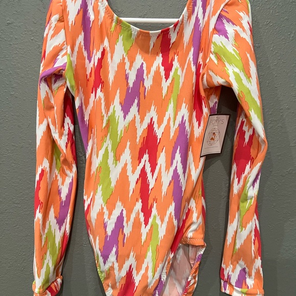 FOXYS LEOTARDS LONG SLEEVE BODYSUIT GYMNASTICS LEOTARD Kids size 8 - Picture 2 of 7